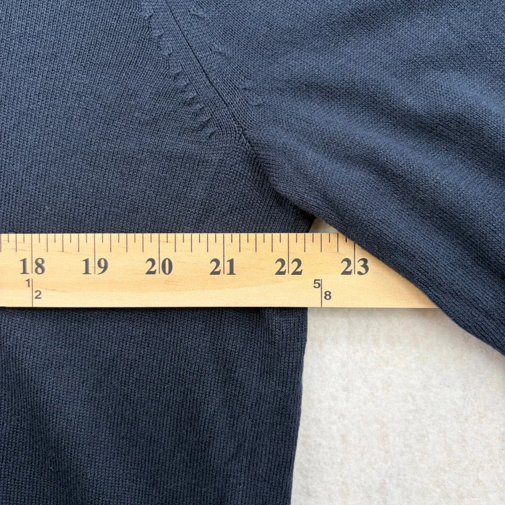 Banana Republic Men XL Navy Blue Silk Cotton Cashmere V-Neck Sweater 606323-01-1